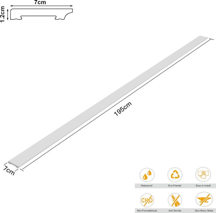 Image du produit Neu.Haus Plinthes Coevorden lot de 24 195x7 cm Blanc