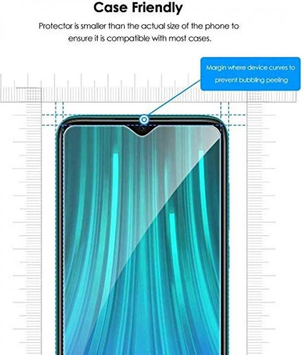 Actual product image Screenguard Xiaomi Redmi Note 8T bulletproof glass protective film Case Friendly Design (1 Piece, Xiaomi Redmi Note 8T)