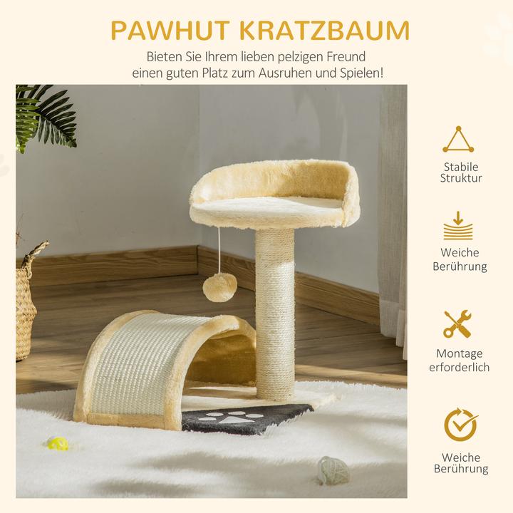 Image du produit PawHut Arbre à chat en peluche (46 cm, Beige)