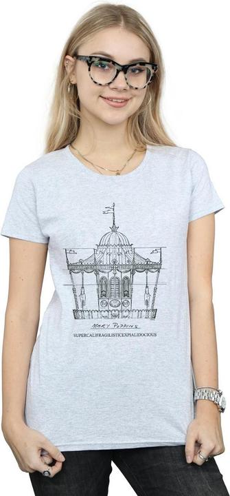 Immagine prodotto Disney Mary Poppins Carousel Sketch Maglietta Donna (XXL)