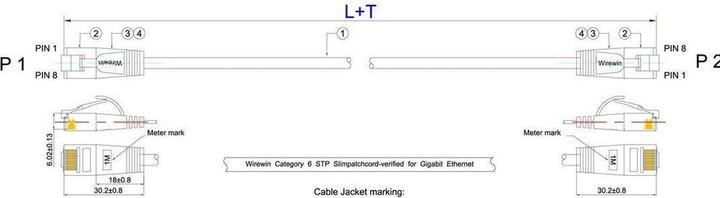 Actual product image Wirewin Slim patch cord: F/FTP, 7.5m, green (U/FTP, CAT6, 7.50 m)