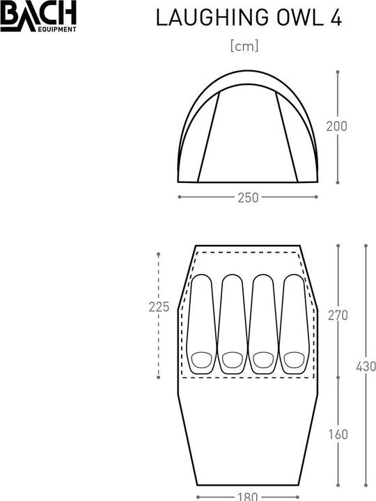 Nutritional values and ingredients Bach Laughing Owl 4 (Tunnel tent, 5.70 kg, 4 persons)