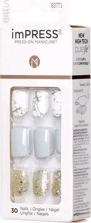 Produktbild KISS Nails - imPress Knock Out (Kunstnägel, Grau, Weiss)