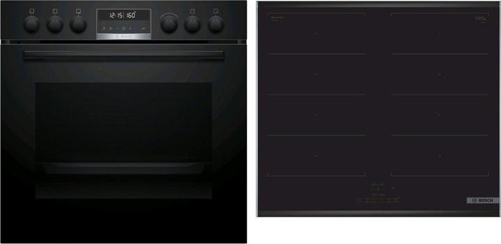 Produktbild Bosch Hausgeräte Built-in cooker set, HEG578BB4 + NXX675CB5E, Built-in cooker, Flex induction hob, HND679LS62