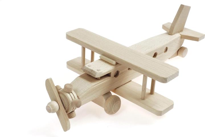 Produktbild Holzecke Doppeldecker aus Holz Flugzeug