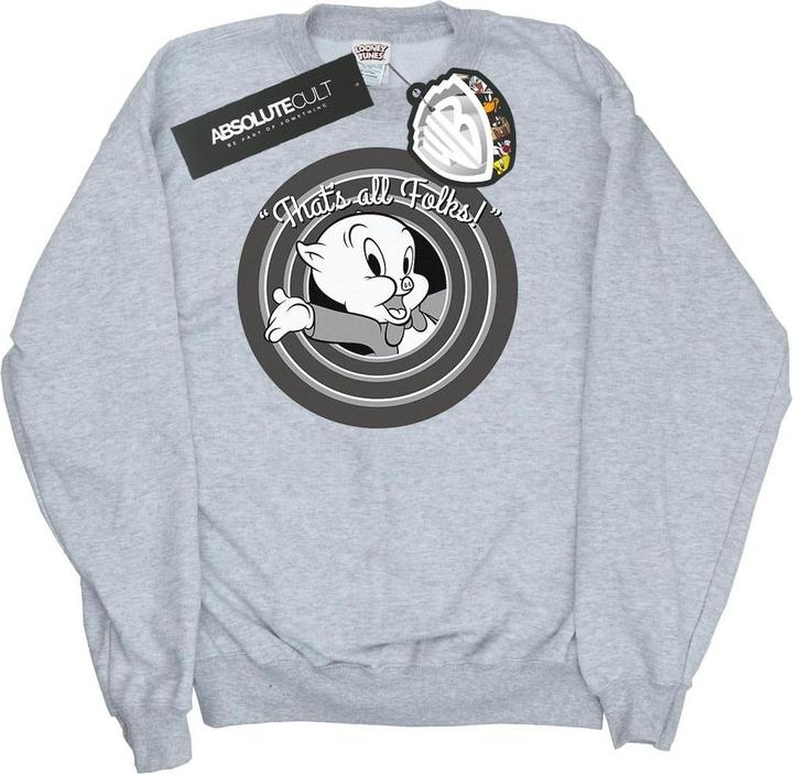 Actual product image Looney Tunes Mens That's All Folks Porky Pig Sweatshirt (3XL)