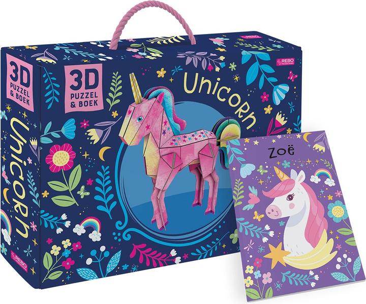 Produktbild REBO Eenhoorn 3D puzzel en boek. 6+