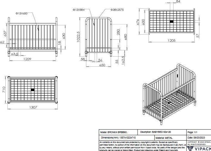 Nutritional values and ingredients Jaxx Bronxx Babybed Matt Black 60X120Cm (60 x 120 cm)