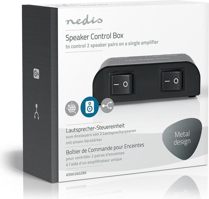 Produktbild Nedis Lautsprecher Control Box| 2-Port| Anschlussklemmen| Lautsprecherimpedanz 4-16