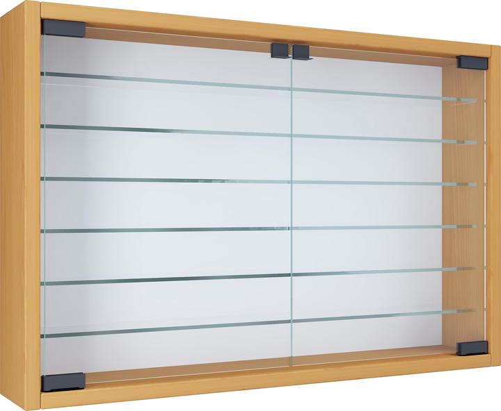Produktbild VCM Holz Glas Hängevitrine Wandvitrine Sammel Deko Sammler Vitrine Mandosa XL (60 x 10 x 40 cm)