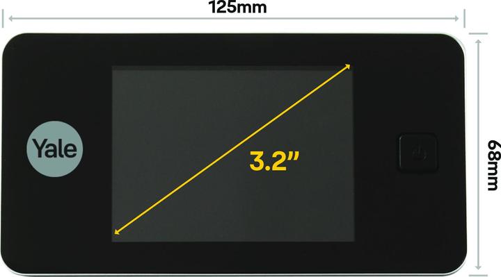 Immagine prodotto Yale YA-05001432-5511 - Spia digitale per porte DDV 500, display da 3,2 pollici, nero (Digitale)