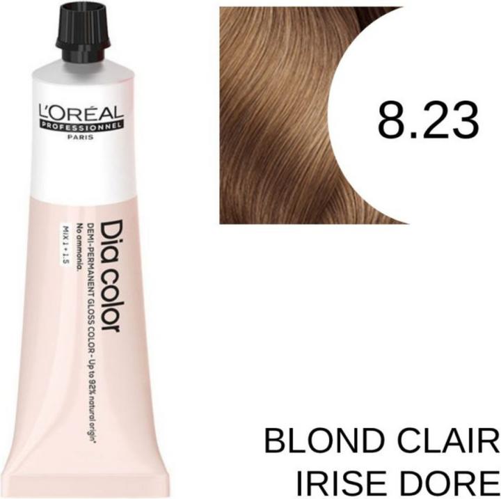 Actual product image L'Oréal Paris Loreal DIA Colour 8.23 Light Blonde Irisé Gold 60 ml (8.23 Light blonde iridescent gold-coloured)