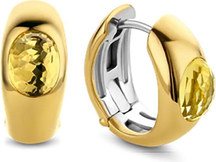 Produktbild Ti Sento Milano Creolen mit citringelben Crystal vergoldet 7805TY (925 Sterling Silber)