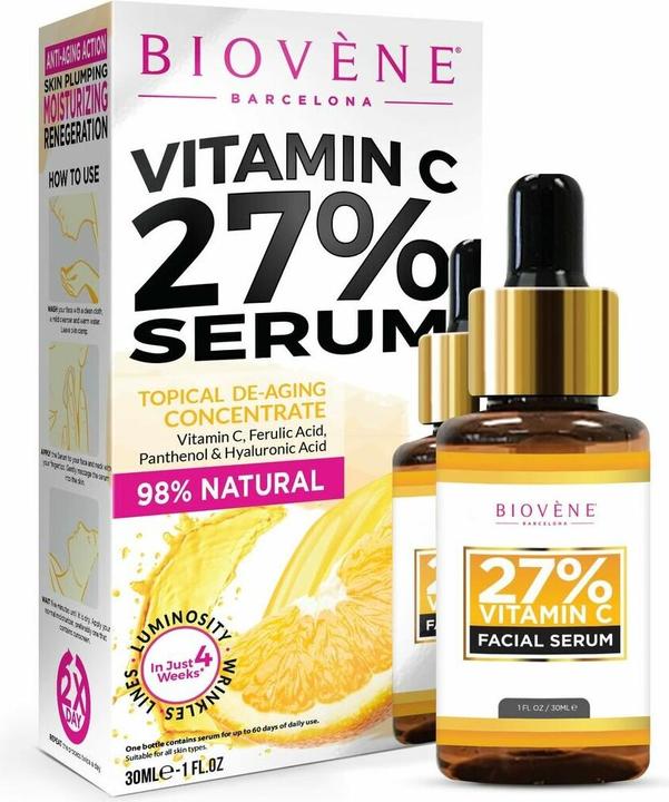 Biovène VITAMIN C +20% skin brightening facial serum treatment 30 ml (30 ml, Tagescreme)