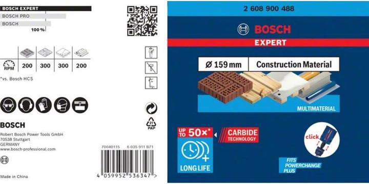 Produktbild Bosch Professional Zubehör EXPERT Construction Material Lochsäge, 159 x 60 mm (64 Millimeter)