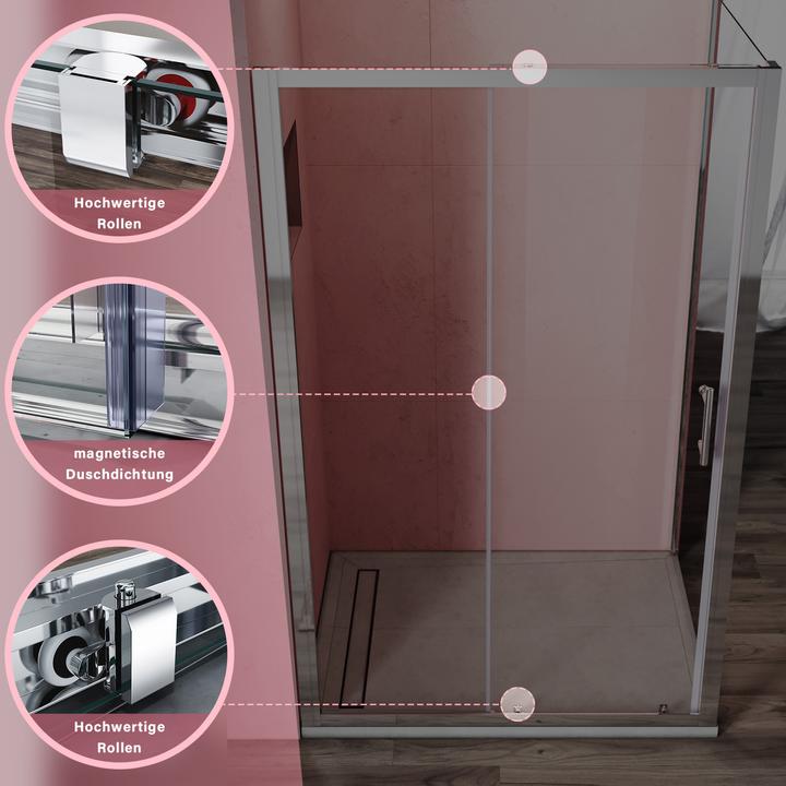 Immagine prodotto SONNI Cabina doccia 120x90cm Cabina doccia con porta scorrevole Cabina doccia (120 cm, 170 cm, 185 cm)
