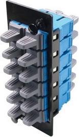 Actual product image Molex LC Quad 12 Fibre MM OM3 adapter plate Aqua (CAT3)