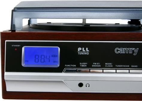 Actual product image Camry CR 1113 Audio turntable with belt drive, cappuccino, chrome, wood (Semi-automatic)