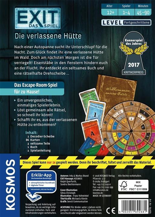 Image du produit Kosmos Exit – La cabane abandonnée (Allemand)