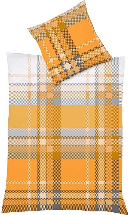 Actual product image Fleuresse Mako-Satin Bettwäsche Milano 114292 orange (Bedding set, 135x200 cm + 80x80 cm)