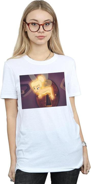 Actual product image Disney Womens/Ladies Tinker Bell Lock Squeeze Cotton Boyfriend T-Shirt (L)