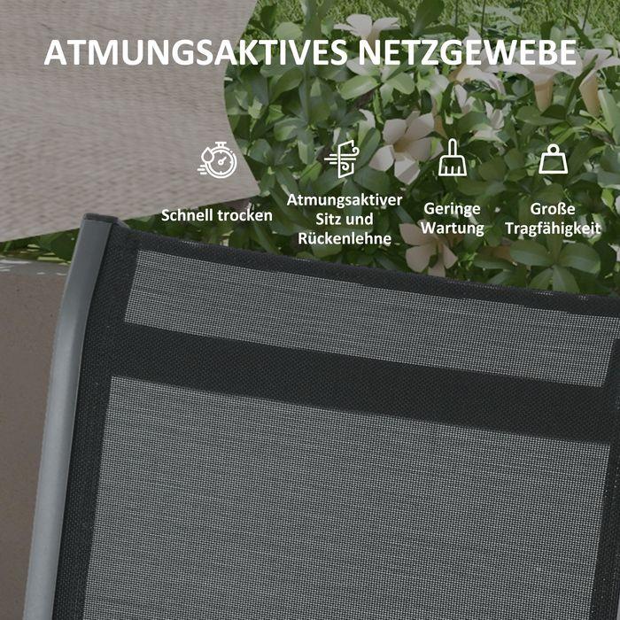 Produktbild Swisshandel24 5 tlg. Gartenmöbel-Set, Sitzgarnitur inkl. 1 Esstisch, 4 klappbare Stühlen, Balkonmöbel-Set, Mesh, S (150 cm)