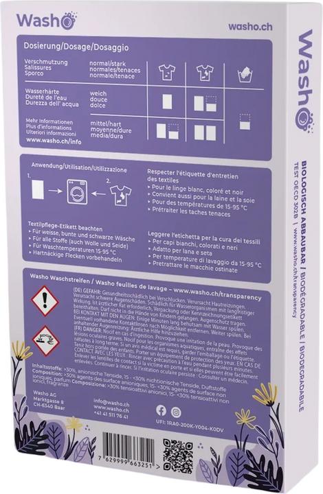 Image du produit Washo Bande de lavage (60 Cycles de lavage, Linge de toilette)