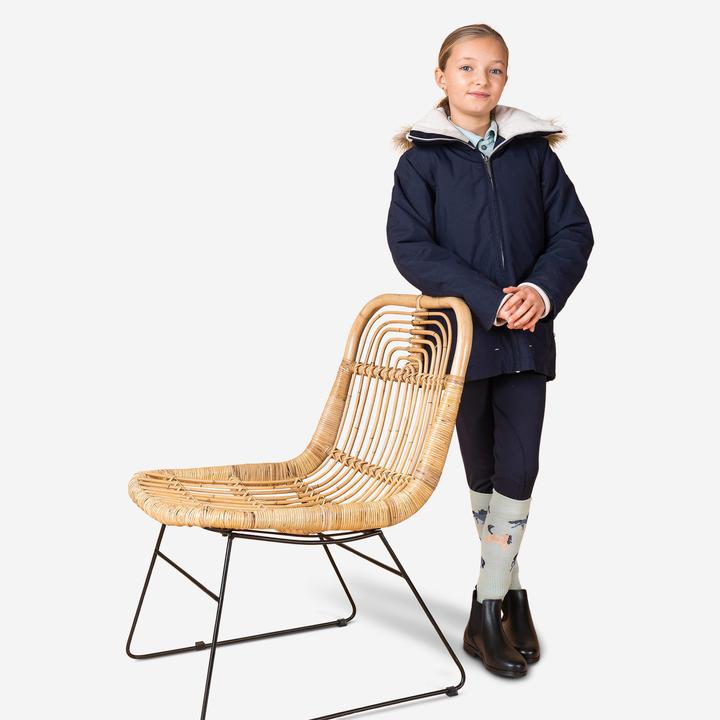 Fouganza Winterreitjacke 500 wasserdicht warm Kinder marineblau (152)