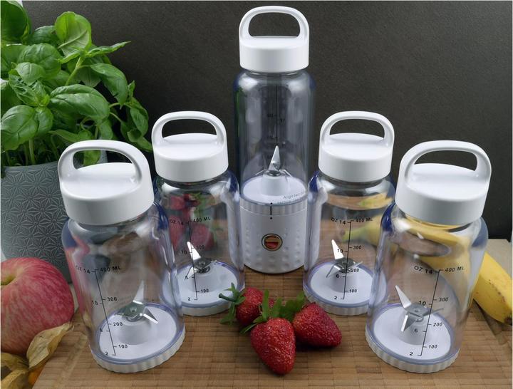 Produktbild Vitaliano tragbarer Smoothie Maker to go im Bundle mit extra Flasche, 500ml, USB, spülmaschinenfest, leichter (75 W)