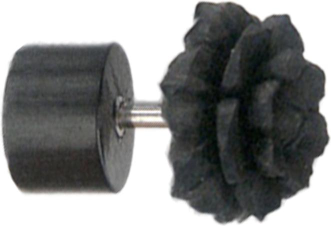 Produktbild Star Piercing Fake Plug Blume geschnitzt aus Arang Holz (Organisch, ohne Messing)