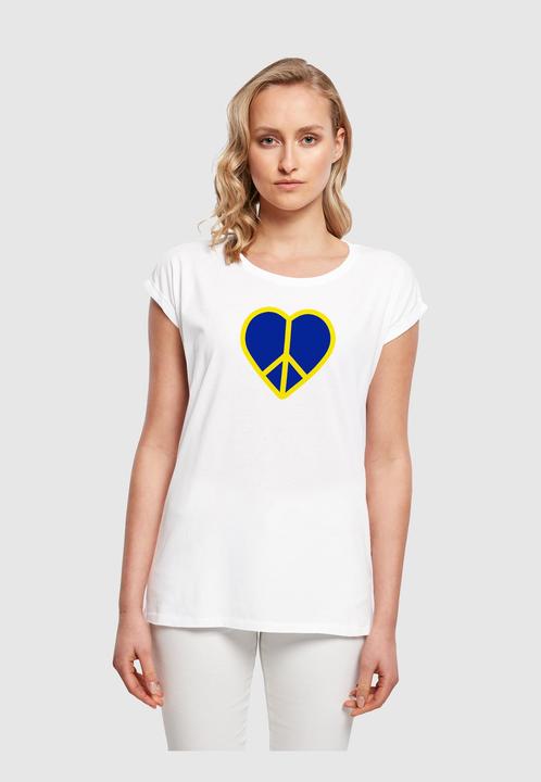 Actual product image Merchcode Ladies Peace - Heart Peace Extended Shoulder T-Shirt - 161405 (XL)