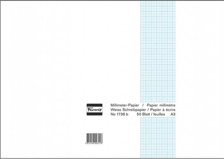 Actual product image Favorit Millimeter paper block (A3, Checked, Soft cover)