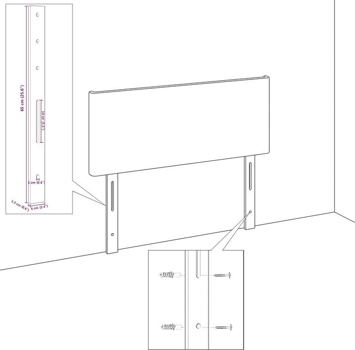 Produktbild VidaXL Kopfteil Einfaches Design Dunkelgrau 200 cm Cord-Stoff