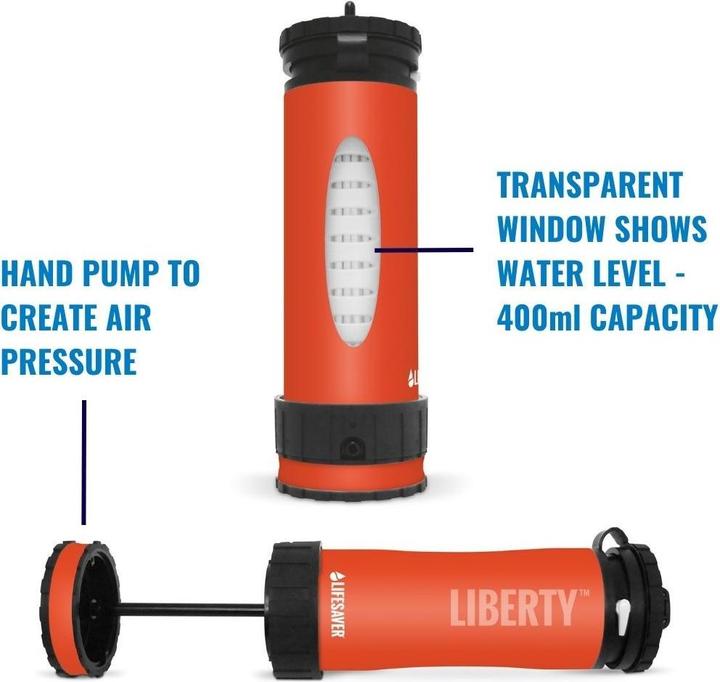 Productafbeelding LifeSaver Liberty waterfilter, oranje (0.40 l)