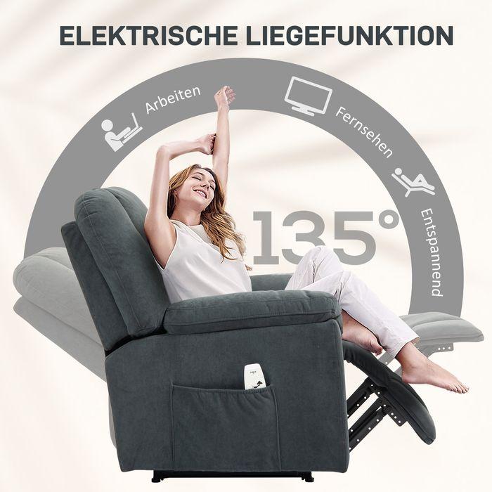 Actual product image Swisshandel24 Elektrisch Relaxsessel Fernsehsessel mit Liegefunktion Wärmefunktion Fussteil