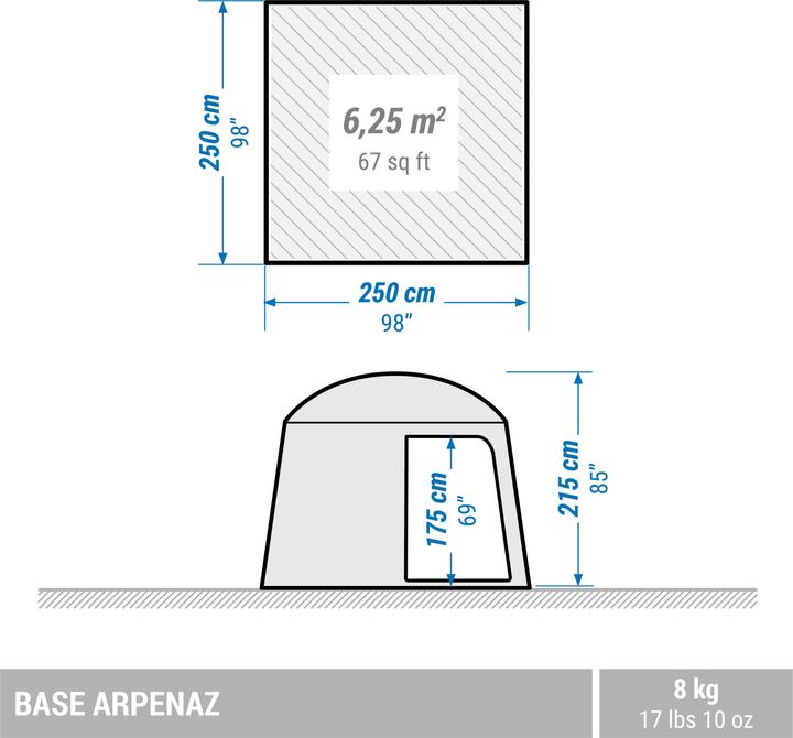Immagine prodotto Quechua Arpenaz Base (Tenda a cupola, 7.95 kg, 6 persone)