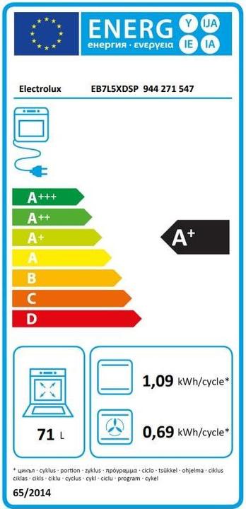 Label énergétique Electrolux EB7L5XDSP