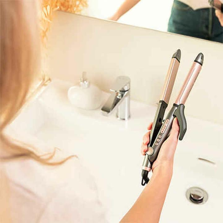 Produktbild Cecotec Keramik-Haarglätter Bamba RitualCare 1000 2in1 Schwarz/Rosa (Glätteisen)