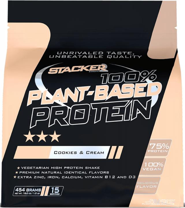 Actual product image Stackers 100% Plant-Based Protein (Cookies & Cream, 1 pcs., 454 g)