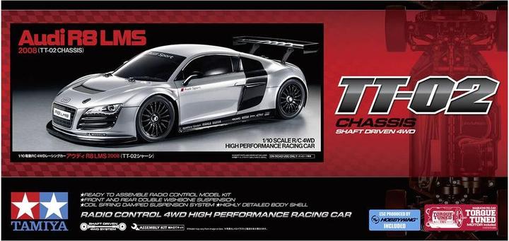 Produktbild Tamiya 1/10 RC Audi R8 LMS 2008 (TT-02) (Kit)