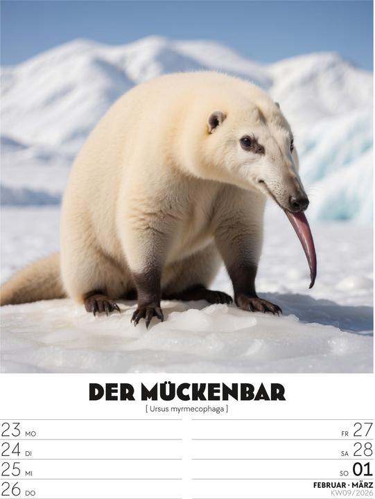 Immagine prodotto Verrücktes Tierleben - Wochenplaner mit KI-Bildern Kalender 2026 (25 x 33 cm, Tedesco)