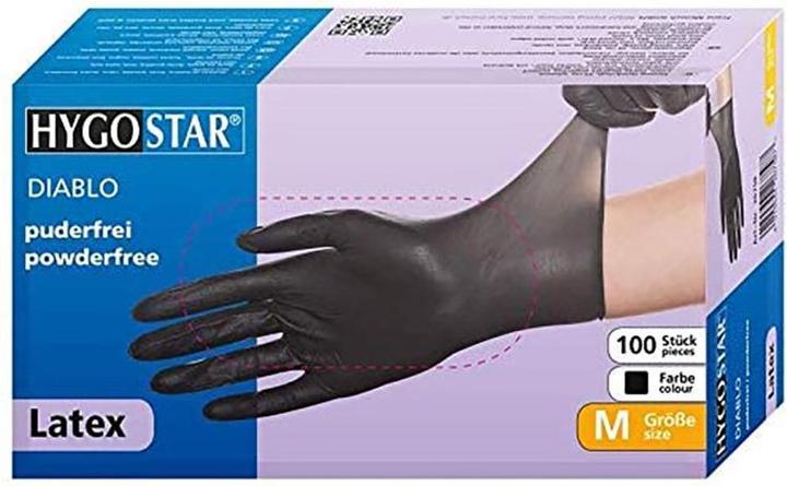 Produktbild Hygostar Latex-Handschuh ""DIABLO"", S, schwarz, puderfrei Länge: 240 mm, für Allergiker, lebensmittelecht, r (S)