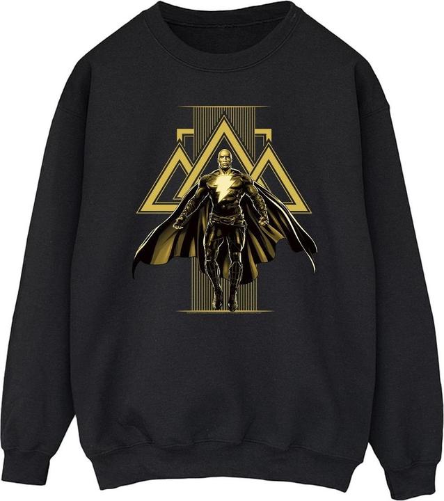 Schwarzes Adam Rising Sweatshirt aus Baumwolle mit goldenen Symbolen