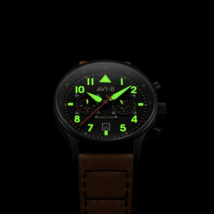 Produktbild AVI-8 AV-4088-03 Carey Dual Time 44mm 5ATM (Analoguhr, 44 mm)
