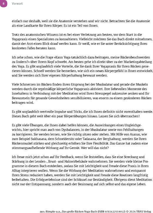 Immagine prodotto Das grosse Rücken-Yoga-Buch (Tedesco, Patricia Römpke, Jutta Pietsch, 2024)