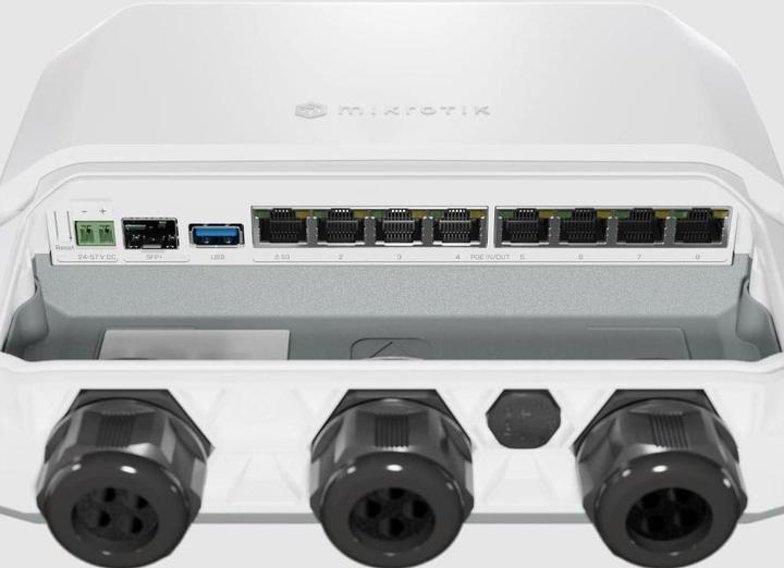 Actual product image MikroTik RB5009UPr+S+ with Marvell Armada ARMv8 CPU (4-cores, 1.4GHz per core)