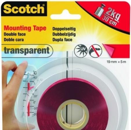 Produktbild Scotch Scotch-Fix Transparentes Montageband (19 mm)