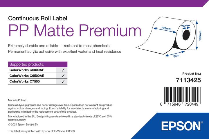 Image du produit Epson Pp Matte Label Prem Continuous