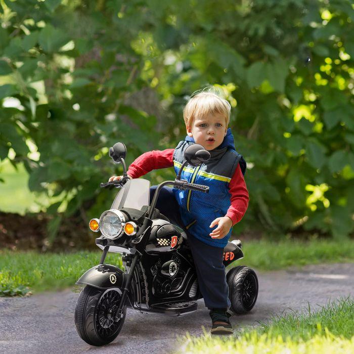 Actual product image Swisshandel24 Kinder Elektro-Motorrad 6V mit Musik 3-5 km/h 3-6 Jahre Kinder, bis 25kg, schwarz (6 V)