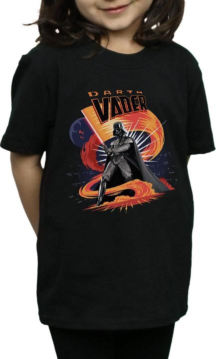 Actual product image Star Wars Girls Darth Vader Swirling Fury Cotton T-Shirt (140, 146)